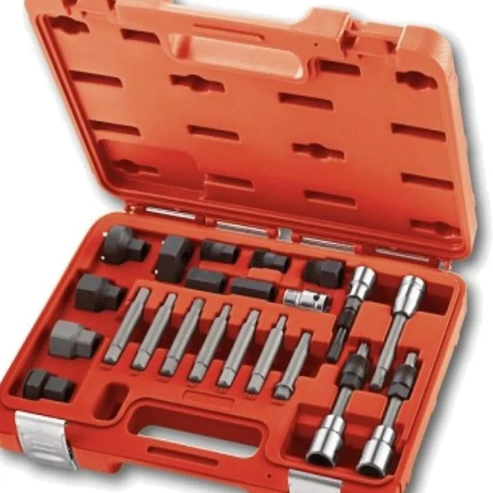 KIT DI CHIAVI PER SMONTAGGIO PULEGGIA E ALTERNATORE MOTORE AUTO 24 PEZZI