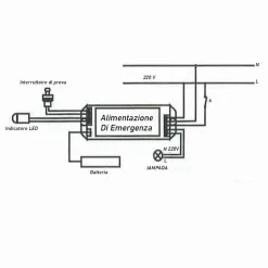 KIT DI EMERGENZA PER LAMPADE LED DA 3-40W TRASFORMATORE ALIMENTATORE NA03-F40A-T8
