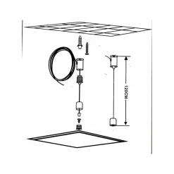 KIT DI FISSAGGIO PER PANNELLI LED A SOSPENSIONE SOFFITTO CAVETTO CORDINO FILO