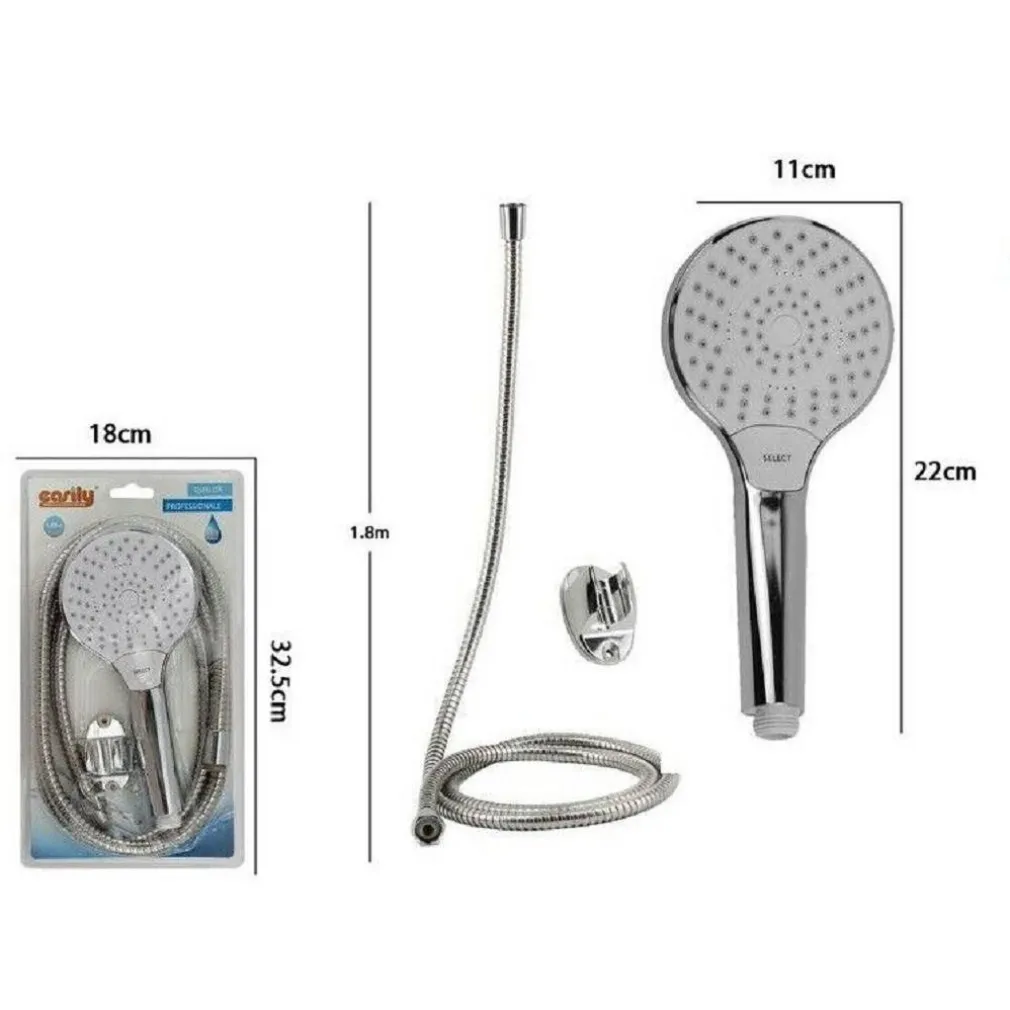 KIT DOCCETTA 69330 DOCCINO SOFFIONE BAGNO DOCCIA TASTO SELECT LACCIO 1,8MT STAFFA