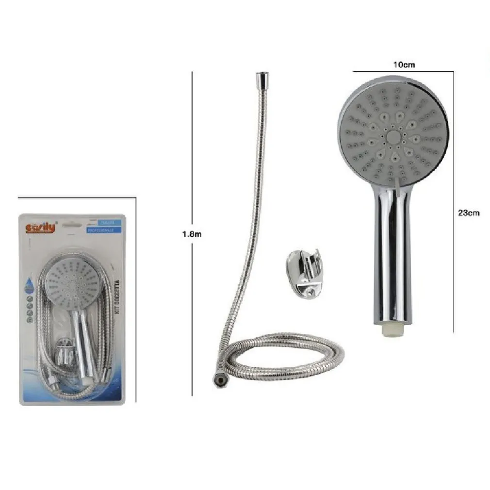 KIT DOCCETTA BAGNO DOCCINO TONDO SOFFIONE DOCCIA CON LACCIO 1,8MT STAFFA 69043