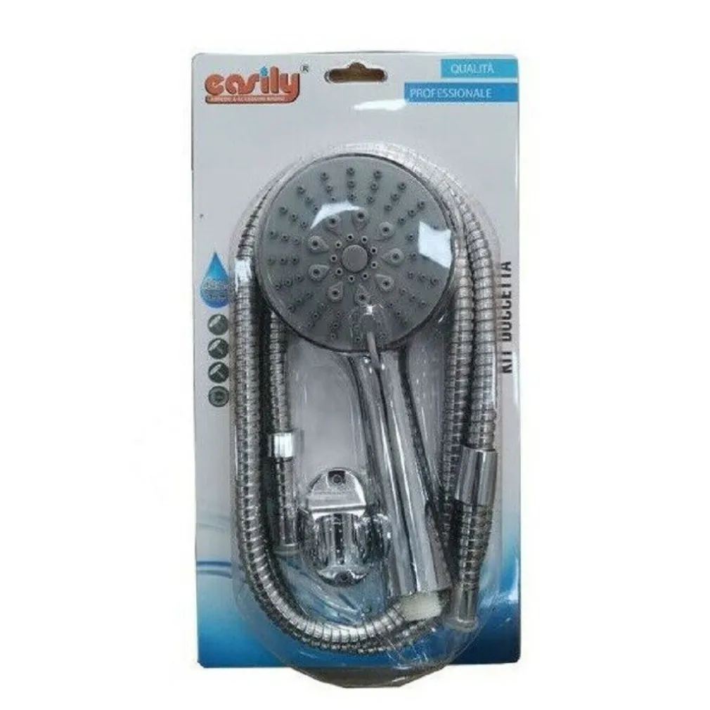 KIT DOCCETTA BAGNO DOCCINO TONDO SOFFIONE DOCCIA CON LACCIO 1,8MT STAFFA 69043