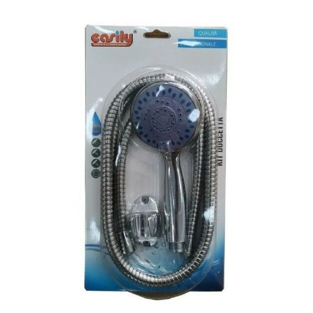 KIT DOCCETTA BAGNO DOCCINO SOFFIONE DOCCIA CON LACCIO 1,8 MT TONDO STAFFA 69057