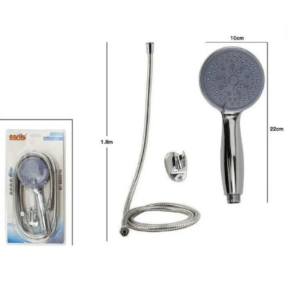 KIT DOCCETTA DOCCINO BAGNO TONDO SOFFIONE DOCCIA CON LACCIO 1,8 MT STAFFA 69100