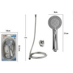 KIT DOCCETTA DOCCINO MULTIGETTO SOFFIONE DOCCIA BAGNO CON LACCIO 1,8MT STAFFA 69328