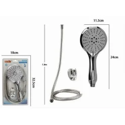 KIT DOCCETTA DOCCINO MULTIGETTO SOFFIONE DOCCIA BAGNO LACCIO 1,8 MT STAFFA 69332