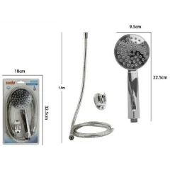 KIT DOCCETTA DOCCINO SOFFIONE BAGNO DOCCIA TONDO CON LACCIO 1,8 MT STAFFA 69320