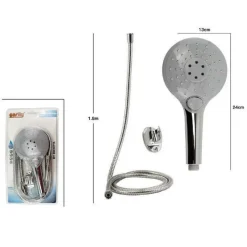 KIT DOCCETTA DOCCINO SOFFIONE TONDO DOCCIA CON LACCIO 1,8MT STAFFA 69110 BAGNO