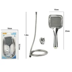 KIT DOCCETTA DOCCINO SOFFIONE DOCCIA BAGNO LACCIO 1,8 MT STAFFA 59171 QUADRATA