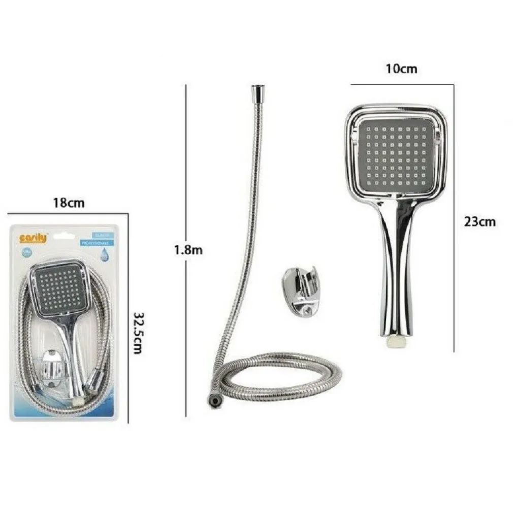 KIT DOCCETTA DOCCINO SOFFIONE DOCCIA BAGNO LACCIO 1,8 MT STAFFA 59171 QUADRATA