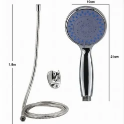 KIT DOCCETTA DOCCINO SOFFIONE BAGNO DOCCIA TONDO CON LACCIO 1,8MT STAFFA 69059