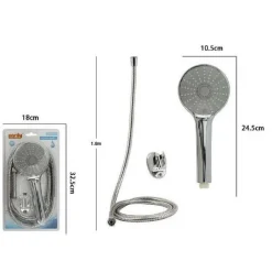 KIT DOCCETTA DOCCINO SOFFIONE BAGNO DOCCIA TONDA LACCIO 1,8 METRI STAFFA 69318