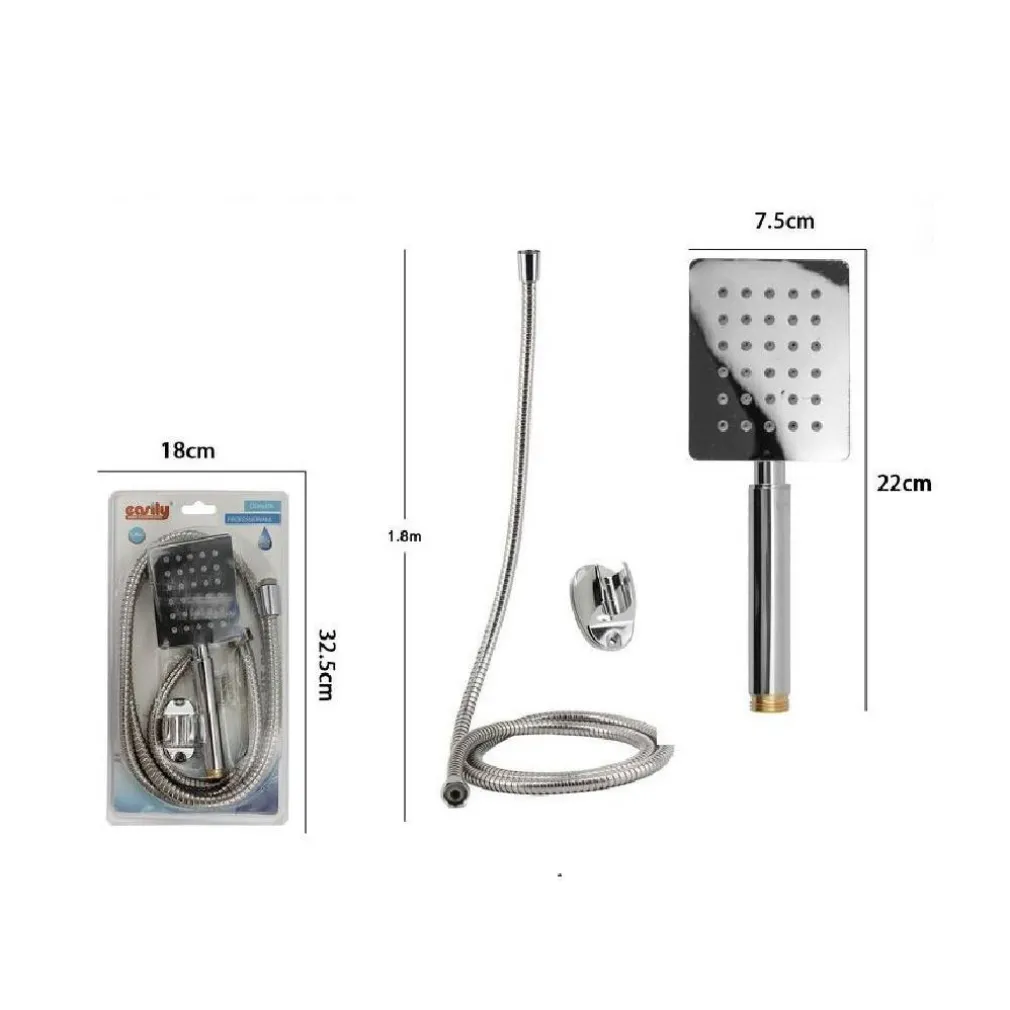 KIT DOCCETTA DOCCINO SOFFIONE BAGNO DOCCIA RETTANGOLARE LACCIO 1,8MT 69336 STAFFA