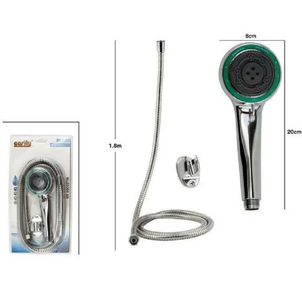 KIT DOCCETTA DOCCINO SOFFIONE DOCCIA BAGNO TONDO CON LACCIO 1,8MT STAFFA 69112