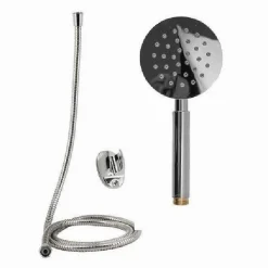 KIT DOCCETTA DOCCINO SOFFIONE BAGNO DOCCIA TONDO CON LACCIO 1,8 MT STAFFA 69338