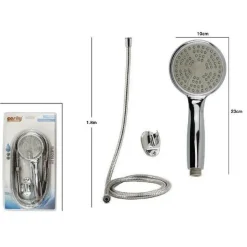 KIT DOCCETTA DOCCINO TONDO SOFFIONE DOCCIA CON LACCIO 1,8MT STAFFA 69061 BAGNO