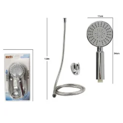 KIT DOCCETTA DOCCINO TONDO SOFFIONE DOCCIA CON LACCIO 1,8 MT STAFFA BAGNO 69071