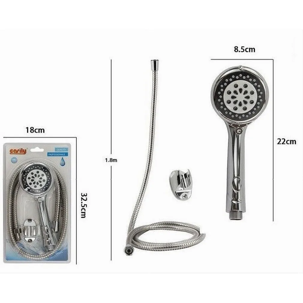 KIT DOCCETTA ROTONDA DOCCINO SOFFIONE DOCCIA CON LACCIO 1,8MT STAFFA BAGNO 69300