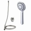 KIT DOCCETTA SOFFIONE CON TUBO 1.8MT STAFFA DOCCIA BAGNO UNIVERSALE CROMATO 59261
