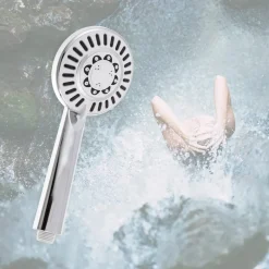 KIT DOCCETTA SOFFIONE CON TUBO 1.8MT STAFFA DOCCIA BAGNO UNIVERSALE CROMATO 59261