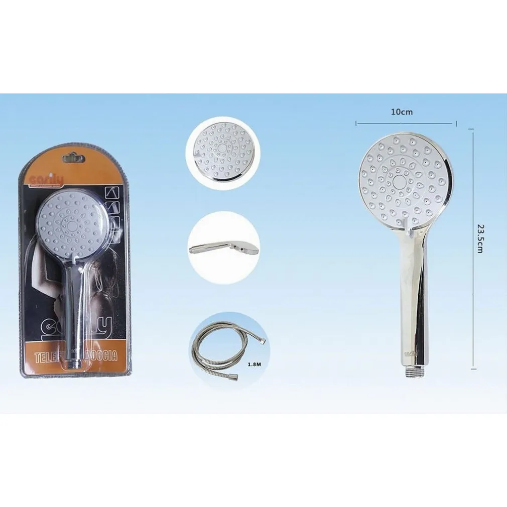 KIT DOCCETTA SOFFIONE PER DOCCIA TELEFONO MULTIGETTO CON TUBO 1,8 MT BAGNO 52042