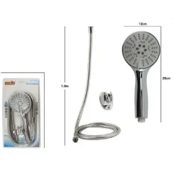 KIT DOCCETTA TONDA BAGNO DOCCINO SOFFIONE DOCCIA CON LACCIO 1,8MT STAFFA 69106