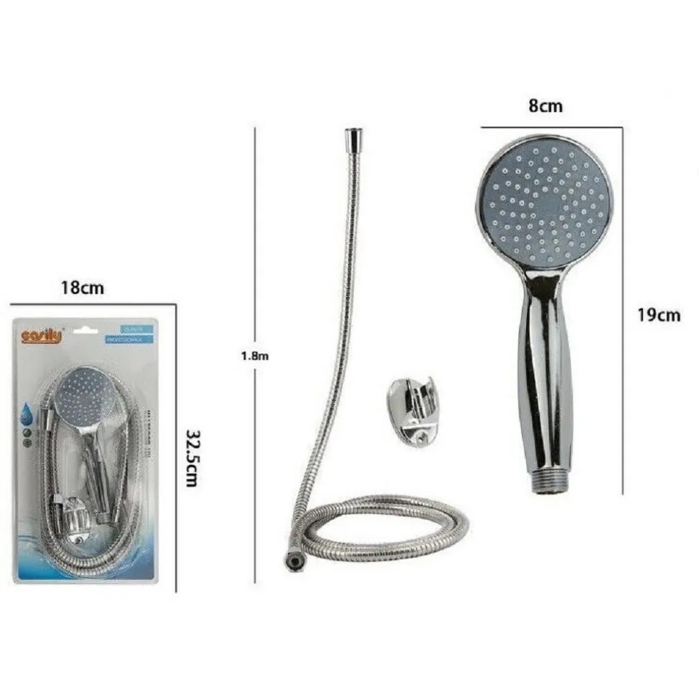 KIT DOCCETTA TONDA DOCCINO BAGNO SOFFIONE DOCCIA CON LACCIO 1,8MT STAFFA 69114