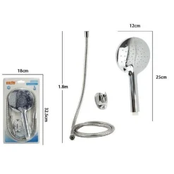 KIT DOCCETTA TONDA DOCCINO SOFFIONE DOCCIA CON LACCIO 1,8 MT STAFFA BAGNO 59228