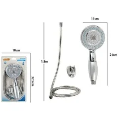 KIT DOCCETTA TONDA DOCCINO SOFFIONE DOCCIA CON LACCIO 1,8MT STAFFA 59219 BAGNO