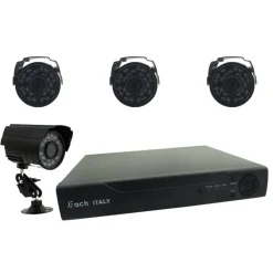 KIT DVR VIDEOSORVEGLIANZA HDMI 4 TELECAMERE IR 4 CANALI BNC COMPLETO 5504H-4-B
