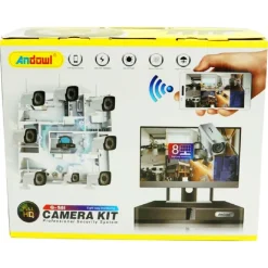 KIT DVR WIRELESS WIFI 8 CANALI SISTEMA REGISTRAZIONE CCTV HD 8 TELECAMERE Q-S8I