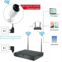 KIT DVR WIRELESS WIFI 8 CANALI SISTEMA REGISTRAZIONE CCTV HD 8 TELECAMERE Q-S8I