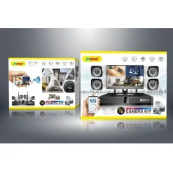 KIT DVR WIRELESS WIFI 4 CANALI SISTEMA REGISTRAZIONE CCTV HD 4 TELECAMERA Q-S4I