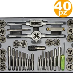 KIT FILIERA 40 PZ PROFESSIONALE MASCHI E FEMMINE KIT FILIERE 40 PZ IN VALIGIA