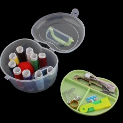 KIT IN PLASTICA A FORMA DI CUORE PER CUCIRE DA VIAGGIO NECESSARY KIT CUCITO