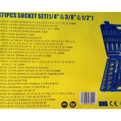 Kit Inserti + Bussole Boccole impronta torx esagonale con 3 cricchetti 171 pz