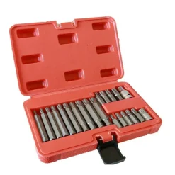 KIT INSERTI CHIAVI BUSSOLE CHIAVI TORX SET 21 PZ HEX 1/2" 3/8" PROFESSIONALE