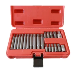 KIT INSERTI CHIAVI BUSSOLE CHIAVI TORX SET 21 PZ HEX 1/2" 3/8" PROFESSIONALE