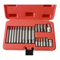 KIT INSERTI CHIAVI BUSSOLE CHIAVI TORX SET 21 PZ HEX 1/2