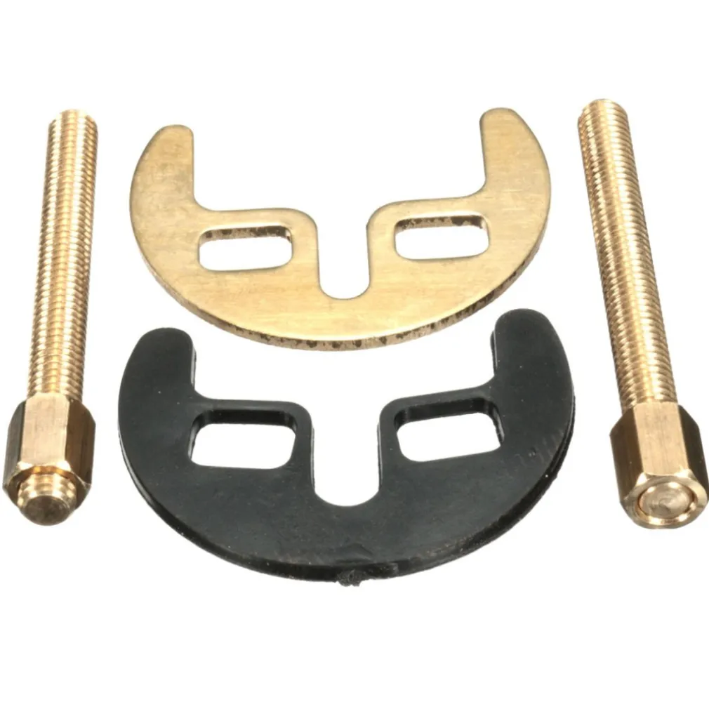 KIT MONTAGGIO FISSAGGIO RUBINETTI CON MEZZALUNA 2 FORI GUARNIZIONE E PERNI VITI