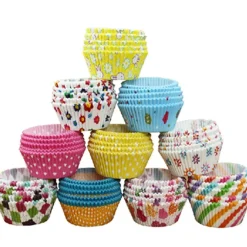 KIT PIROTTINI CARTA OLEATA CUPCAKE CASES PER STAMPI TORTA MUFFIN COLORI MISTI