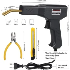 KIT PISTOLA SALDATRICE SALDATURA PLASTICA 70 W RIPARAZIONE PARAURTI AUTO 200PZ