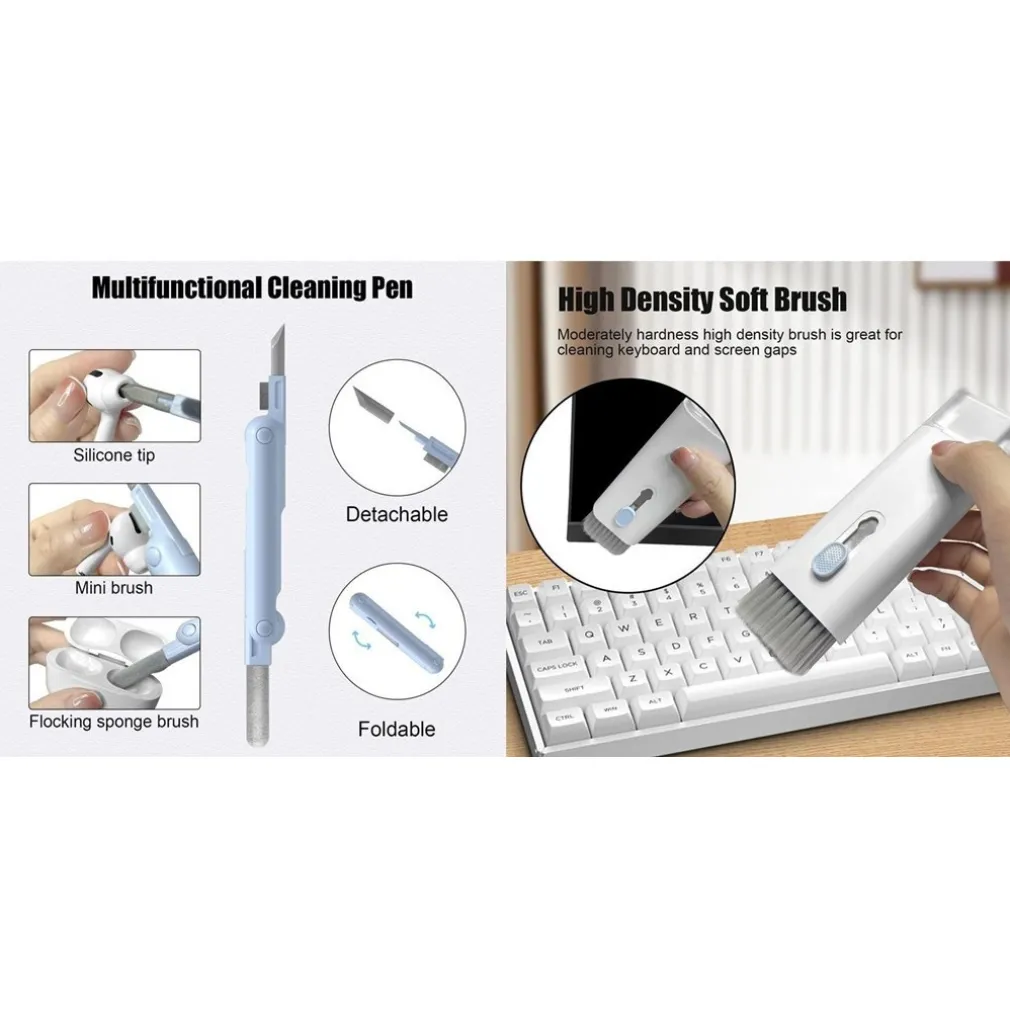 KIT PULIZIA MULTIFUNZIONE 7IN1 PER TASTIERE APPARECCHI ELETTRONICI PC NOTEBOOK