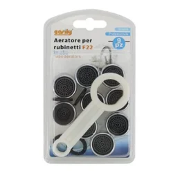 KIT 9PZ AERATORE PER RUBINETTO F22 IN ABS 22MM CHIAVE SERRAGGIO GUARNIZIONI 59032