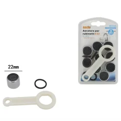 KIT 9PZ AERATORE PER RUBINETTO F22 IN ABS 22MM CHIAVE SERRAGGIO GUARNIZIONI 59032