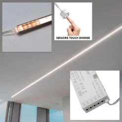 KIT 3PZ BARRA LED 36W PROFILO ALIMENTATORE 12V LUCE 4000K DIMMERABILE SENSORE TOUCH