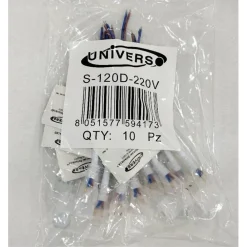 KIT 10PZ CONNETTORE ALIMENTAZIONE FLESSIBILE STRIP LED 220V 8MM 3535 S-120D-220V