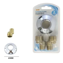 KIT 2PZ CONNETTORE ECCENTRICO PER RUBINETTO 3/4 RACCORDO ROSETTA 65MM ACCESSORIO 52363