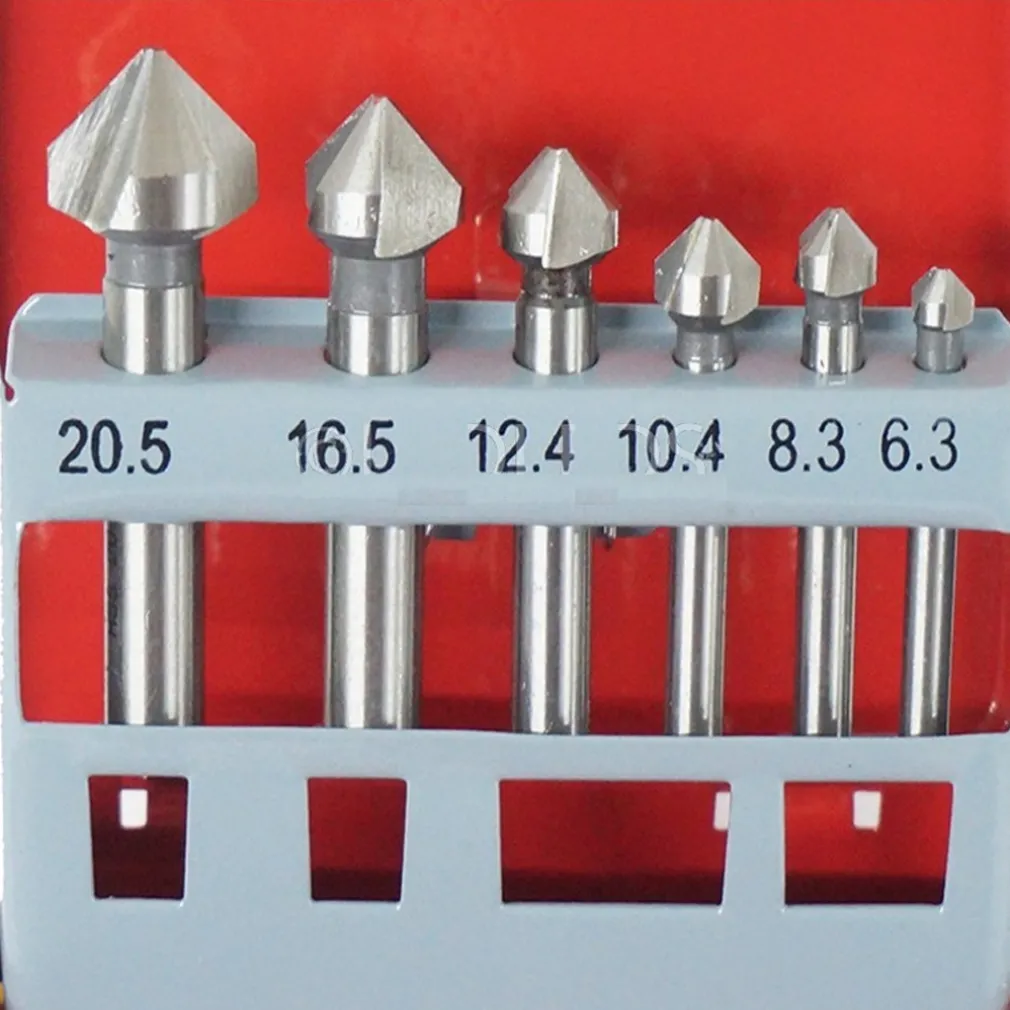 KIT 6PZ FRESE SVASATORI PER TORNIO TRAPANO COLONNA SVASARE SVASATORE SVASATO