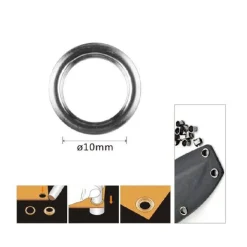 KIT 50PZ OCCHIELLO OCCHIELLI METALLICI FORO Ø10MM IN METALLO ARGENTO PELLE 90928